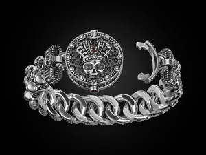 Bracelet for a real biker King skull 3D-Druckmodell