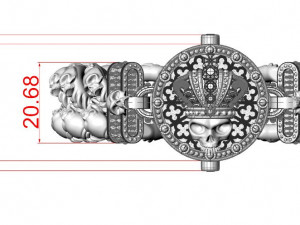 Bracelet for a real biker King skull 3D-Druckmodell