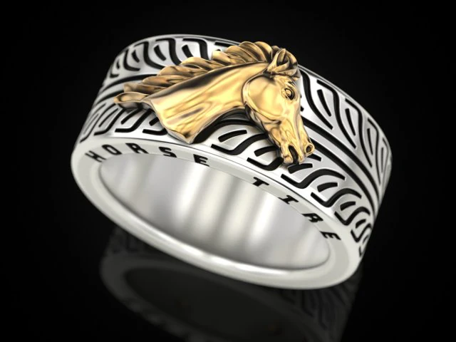 Horse Tire Ring 3D Print Model .c4d .max .obj .3ds .fbx .stl .blend 