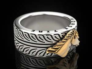 Horse Tire Ring 3D Print Model