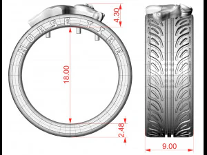 Horse Tire Ring 3D Print Model