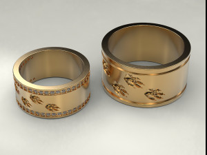 Wedding rings Wolf tracks Modèles 3D en vedette