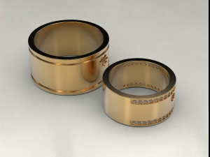 Wedding rings Wolf tracks Modèles 3D en vedette