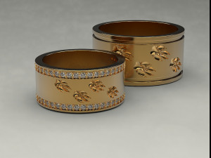 Wedding rings Wolf tracks Modèles 3D en vedette