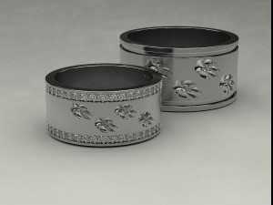 Wedding rings Wolf tracks Modèles 3D en vedette