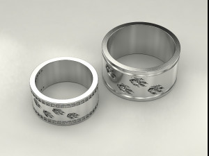 Wedding rings Wolf tracks Modèles 3D en vedette
