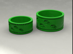 Wedding rings Wolf tracks Modèles 3D en vedette