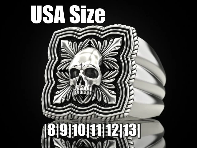 Skull Ring 151223 3D Print Model .c4d .max .obj .3ds .fbx .stl .blend 