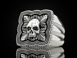 Skull Ring 151223 3D 打印模型