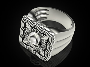 Skull Ring 151223 3D 打印模型