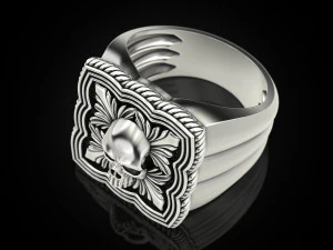 Skull Ring 151223 3D Print Model