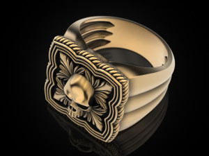 Skull Ring 151223 3D 打印模型