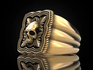 Skull Ring 151223 3D Print Model