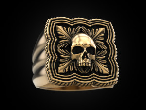 Skull Ring 151223 3D 打印模型