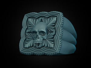 Skull Ring 151223 3D 打印模型