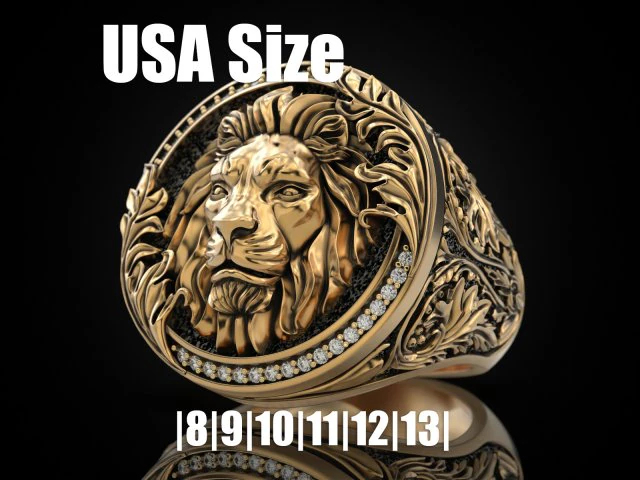 Royal Lion ring 3D Print Model .c4d .max .obj .3ds .fbx .stl .blend 