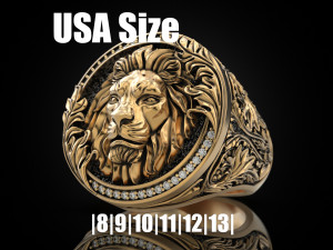 Royal Lion ring 3D Print Model