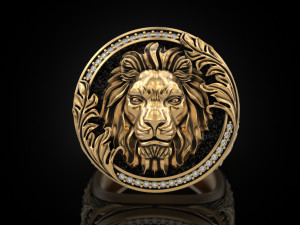 Royal Lion ring Modelo de Impressão 3D