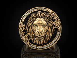 Royal Lion ring 3D Print Model