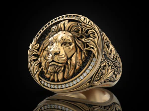 Royal Lion ring 3D Print Model