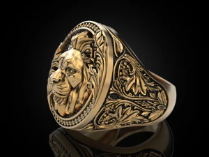Royal Lion ring 3D Print Model