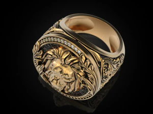 Royal Lion ring 3D Print Model