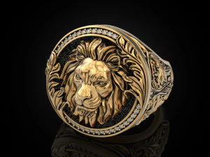 Royal Lion ring 3D Print Model