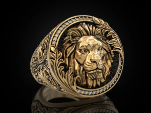 Royal Lion ring 3D Print Model