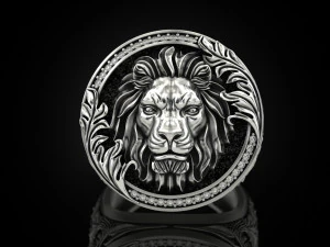 Royal Lion ring 3D Print Model