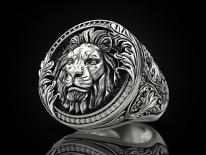Royal Lion ring Modelo de Impressão 3D