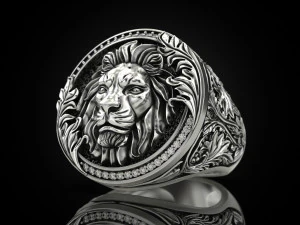 Royal Lion ring 3D Print Model