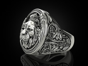 Royal Lion ring Modelo de Impressão 3D