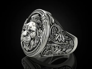 Royal Lion ring 3D Print Model