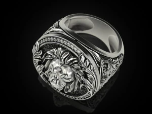 Royal Lion ring 3D Print Model