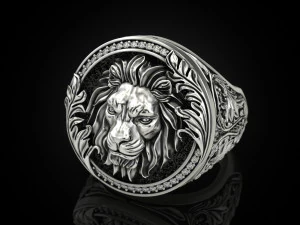 Royal Lion ring 3D Print Model