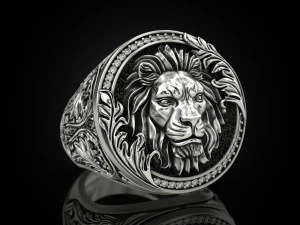 Royal Lion ring 3D Print Model