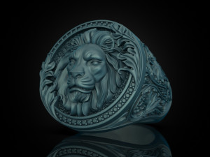 Royal Lion ring Modelo de Impressão 3D