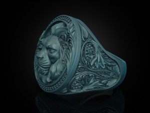 Royal Lion ring Modelo de Impressão 3D
