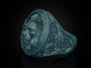 Royal Lion ring 3D Print Model