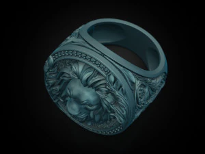 Royal Lion ring 3D Print Model