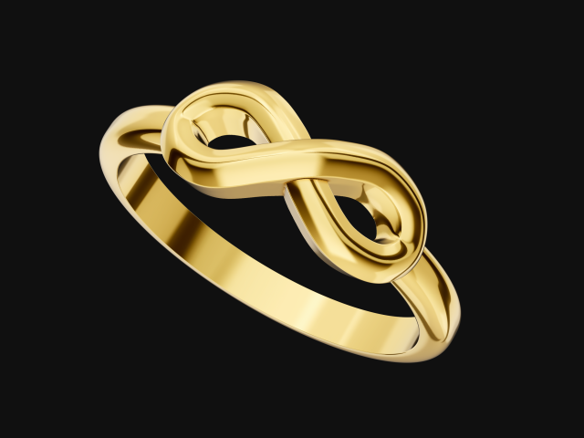 Simple infinity ring 3D Print Model .c4d .max .obj .3ds .fbx .stl .blend 