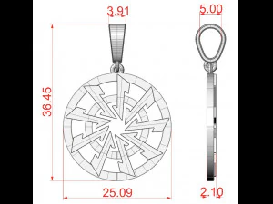 Pendant Wolf hook 3D Print Model