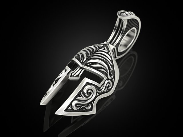 Patterned Roman helmet pendant Modelo de Impressão 3D .c4d .max .obj .3ds .fbx .stl .blend 
