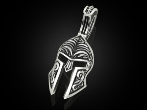 Patterned Roman helmet pendant Modelo de Impressão 3D