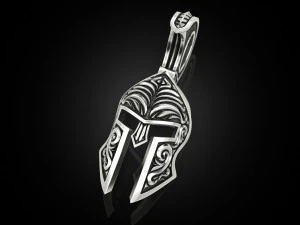 Patterned Roman helmet pendant 3D Print Model