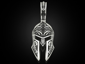Patterned Roman helmet pendant Modelo de Impressão 3D