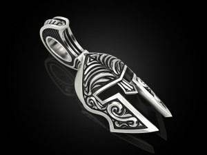 Patterned Roman helmet pendant Modelo de Impressão 3D