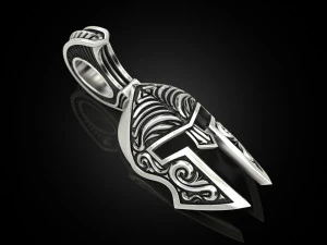 Patterned Roman helmet pendant 3D Print Model