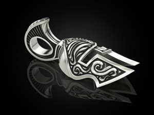 Patterned Roman helmet pendant Modelo de Impressão 3D