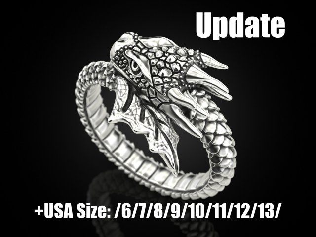 Ring A Dragon 3D 打印模型 .c4d .max .obj .3ds .fbx .stl .blend 